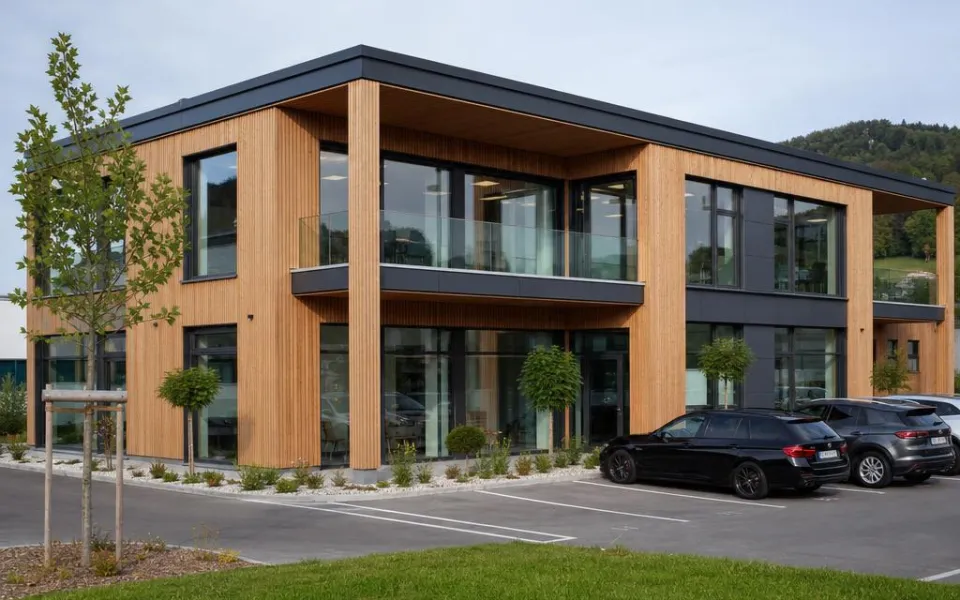 Bürogebäude in Holz-Hybrid-Bauweise als Gewerbe-Fertigbau – Festpreis-Projekt 2026